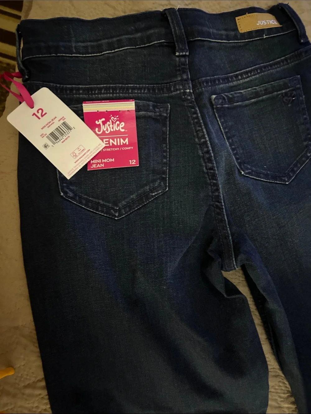 Justice Dark Blue Distressed Girls' Jeans Size 12